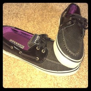 Black Sequins Sperrys